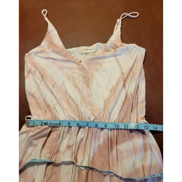 Ocean Drive Pink Tie Dye V-Neck Beach Summer Bodice Tank Dress Womens Size Large - Picture 6 of 10